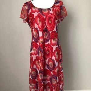 VINTAGE Meghan Matthews Floral Midi Dress